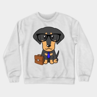 Funny dachshund is on the way to work Crewneck Sweatshirt